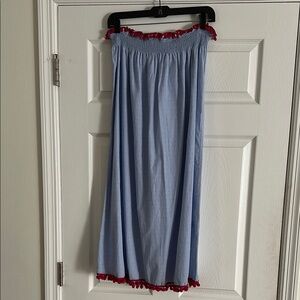 Blue and Red Women's Skirt
